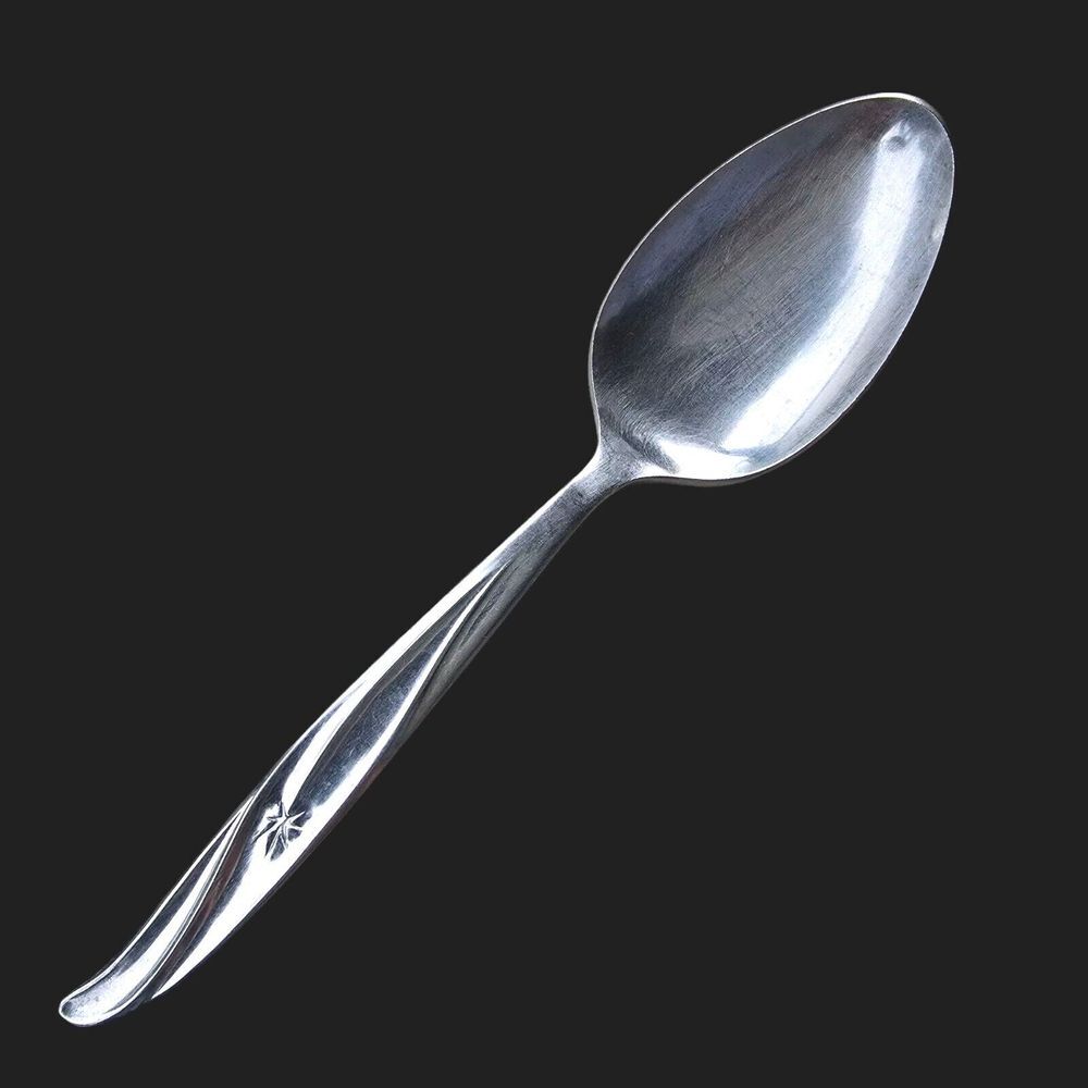 Vintage CG12 Stainless Steel Star Design Tablespoon By CG FLATWARE Japan Discon.